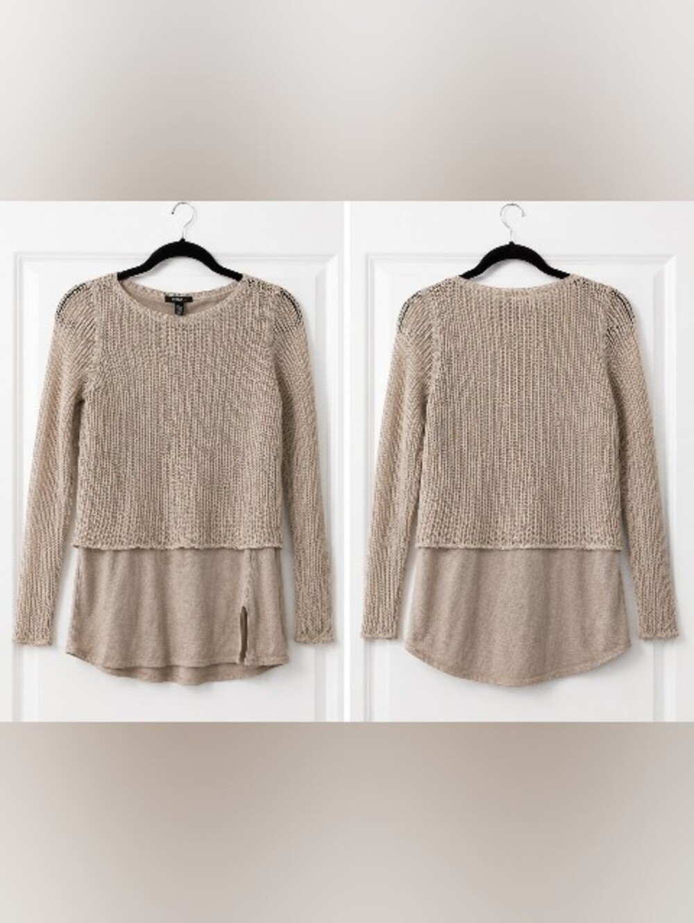 Eileen Fisher Boho Minimalism Coastal Grandmother Linen Layered Top Size XS